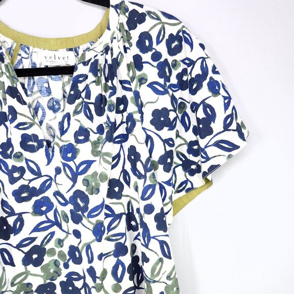 Velvet By Graham & Spencer Peasant Blouse Women’s XS Cotton Floral Boho Chic - Picture 6 of 11